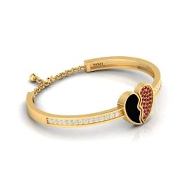 Garnet Broken Heart Gold Filled Bracelet