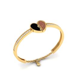 Garnet Broken Heart Gold Filled Bracelet